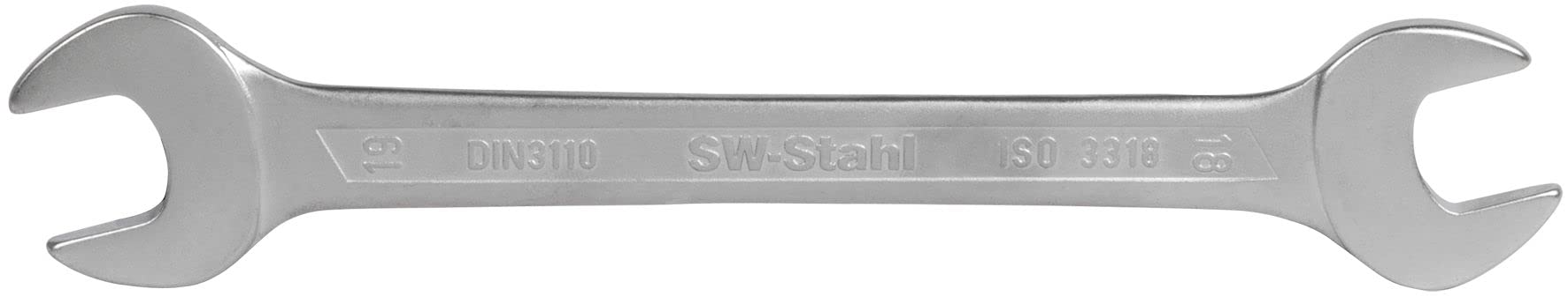 SW-Stahl 00110L Doppelgabelschlüssel SW 18 und 19 mm I Gabelschlüssel I Maulschlüssel offen I Doppelmaulschlüssel 18x19 mm I Schraubenschlüssel von SW-Stahl