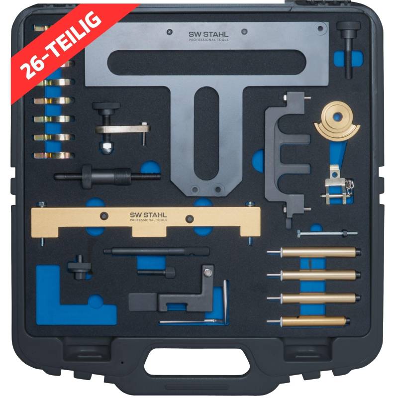 SW-Stahl 26105L Motor Einstellwerkzeug Satz I geeignet für Fahrzeuge von BMW I für N42 und N46 Motoren von SW-Stahl