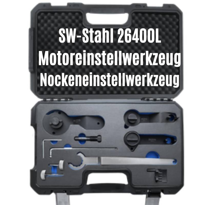 SW-Stahl 26400L Motoreinstellwerkzeug Set I 9-teilig I Nockenwellen arretier Werkzeug I Motorinstandsetzung I Zahnriemen Montage Werkzeugsatz I Steuerzeiten Spezial Werkzeuge von SW-Stahl