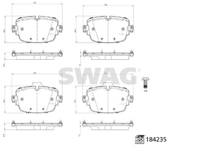 Swag Bremsbelagsatz, Scheibenbremse [Hersteller-Nr. 33109325] für Audi von SWAG