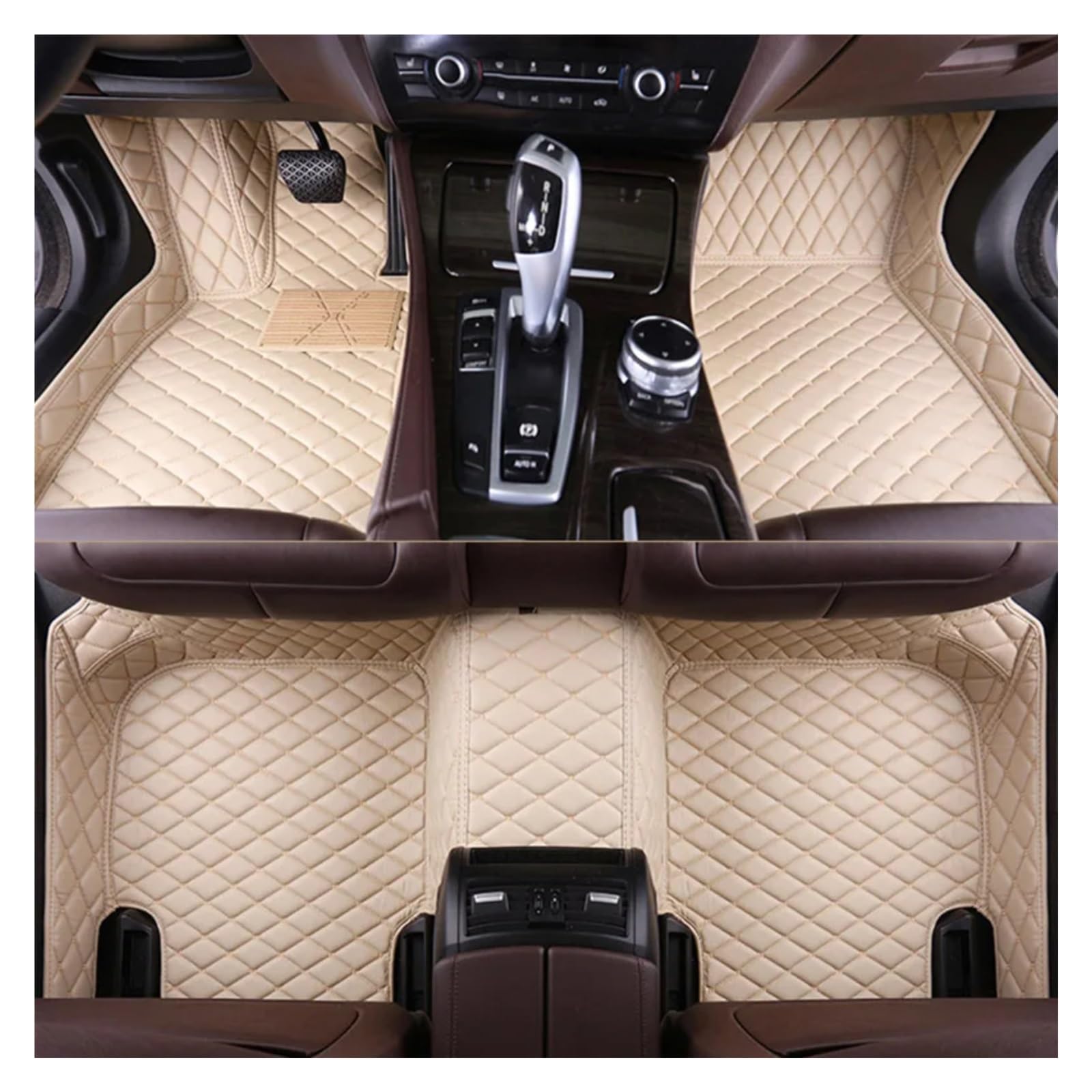 Autoteppiche Für Volvo Alle Modelle C30 C70 S40 S60 S80 S90 V40 V50 V60 V90 XC40 XC60 XC70 XC90 Innenausstattung Custom Auto-Fußmatten Fussmatten Auto(Beige) von SWEPER