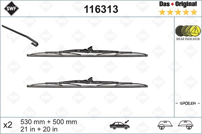 Swf Wischblatt [Hersteller-Nr. 116313] für Alfa Romeo, Audi, BMW, Ford, Nissan, Saab, Volvo von SWF