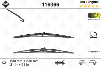 Swf Wischblatt [Hersteller-Nr. 116366] für Audi, Skoda, VW von SWF