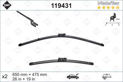 Swf Wischblatt [Hersteller-Nr. 119431] für BMW, Fiat, Jaguar, Land Rover, Nissan, Opel, Renault von SWF