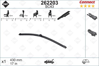 Swf Wischblatt [Hersteller-Nr. 262203] für BMW, Fiat, Ford, Jaguar, Lancia, Mg, Peugeot, Seat, VW von SWF