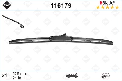 Swf Wischblatt [Hersteller-Nr. 116179] für Chevrolet, Citroën, Jeep, Lancia, Mitsubishi, Peugeot, Suzuki von SWF