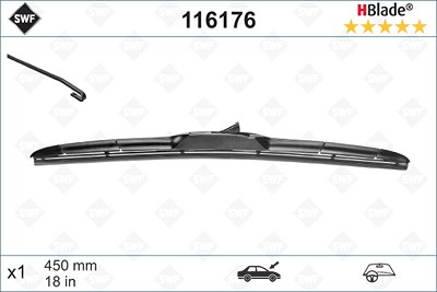 Swf Wischblatt [Hersteller-Nr. 116176] für Abarth, Chevrolet, Fiat, Honda, Hyundai, Jeep, Kia, Lexus, Mazda, Mercedes-Benz, Mini, Mitsubishi, Opel, Re von SWF