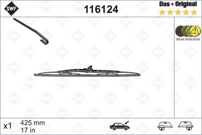 Swf Wischblatt [Hersteller-Nr. 116124] für Mazda, Nissan, Mitsubishi, Proton, Toyota, Daihatsu, Honda, Subaru, Suzuki von SWF