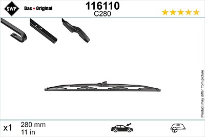 Swf Wischblatt [Hersteller-Nr. 116110] für Autobianchi, Daihatsu, Dallas, Jeep, Lada, Morris, Rover, Ssangyong, Umm, VW, Zaz von SWF