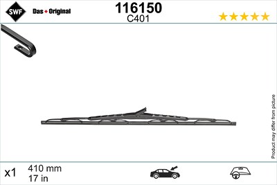 Swf Wischblatt [Hersteller-Nr. 116150] für Chevrolet, Daihatsu, Fiat, Hyundai, Infiniti, Kia, Lexus, Nissan, Opel, Renault, Ssangyong, Toyota von SWF