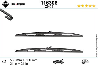 Swf Wischblatt [Hersteller-Nr. 116306] für Alfa Romeo, Audi, Jaguar, Jeep, Nissan, Saab, Smart, Volvo, VW von SWF