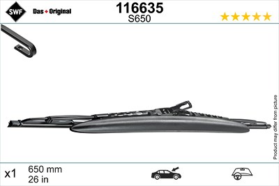 Swf Wischblatt [Hersteller-Nr. 116635] für Citroën, Fiat, Honda, Kia, Lexus, Mazda, Mercedes-Benz, Nissan, Peugeot, Smart, Toyota von SWF