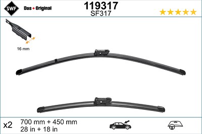 Swf Wischblatt [Hersteller-Nr. 119317] für Audi, Skoda, VW von SWF