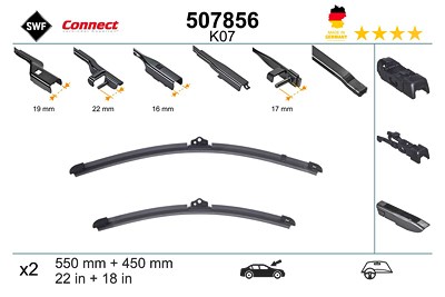 Swf Wischblatt [Hersteller-Nr. 507856] für Alfa Romeo, BMW, Dacia, Fiat, Jaguar, Mercedes-Benz, Opel, Renault, Vauxhall von SWF