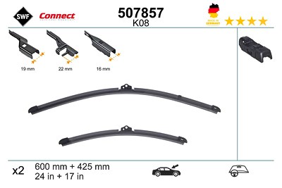 Swf Wischblatt [Hersteller-Nr. 507857] für Citroën, Fiat, Lancia, Opel, Peugeot, Smart, Toyota von SWF