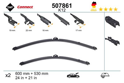 Swf Wischblatt [Hersteller-Nr. 507861] für Audi, BMW, Fiat, Land Rover, Porsche, Seat, Skoda, Volvo, VW von SWF