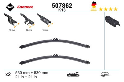 Swf Wischblatt [Hersteller-Nr. 507862] für Audi, Land Rover, Mini, Skoda von SWF