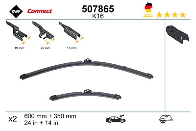 Swf Wischblatt [Hersteller-Nr. 507865] für Abarth, Fiat, Ford, Renault von SWF