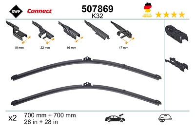 Swf Wischblatt [Hersteller-Nr. 507869] für Citroën, Ford, Ford Usa, Mercedes-Benz, Peugeot, Seat, VW von SWF