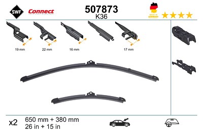 Swf Wischblatt [Hersteller-Nr. 507873] für Abarth, Chevrolet, Fiat, Ford, Hyundai, Kia, Nissan, Opel von SWF