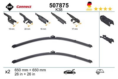 Swf Wischblatt [Hersteller-Nr. 507875] für Chevrolet, Citroën, Mercedes-Benz, Opel, Peugeot, Seat, Vauxhall von SWF