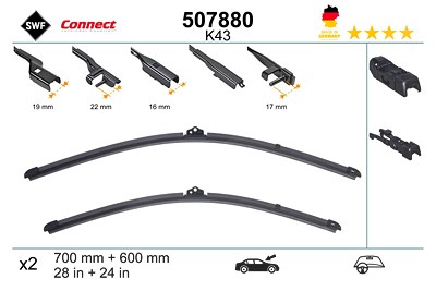 Swf Wischblatt [Hersteller-Nr. 507880] für Citroën, Ford, Opel, Peugeot, Vauxhall von SWF