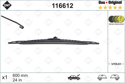 Swf Wischblatt [Hersteller-Nr. 116612] für Mercedes-Benz, VW, Opel, Saab, Honda von SWF