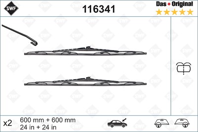 Swf Wischblatt [Hersteller-Nr. 116341] für Iveco, Nissan, Opel, Renault von SWF