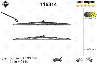 Swf Wischblatt [Hersteller-Nr. 116314] für Audi, Jeep, Peugeot, Renault, Saab, Volvo, VW von SWF