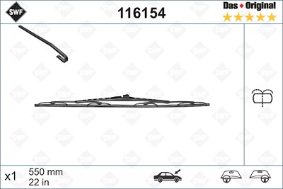 Swf Wischblatt [Hersteller-Nr. 116154] für Mercedes-Benz, Peugeot von SWF