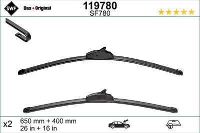 Swf Wischblatt [Hersteller-Nr. 119780] für Honda, Hyundai, Infiniti, Kia, Lexus, Mazda, Nissan, Peugeot, Renault, Subaru, Suzuki, Toyota von SWF