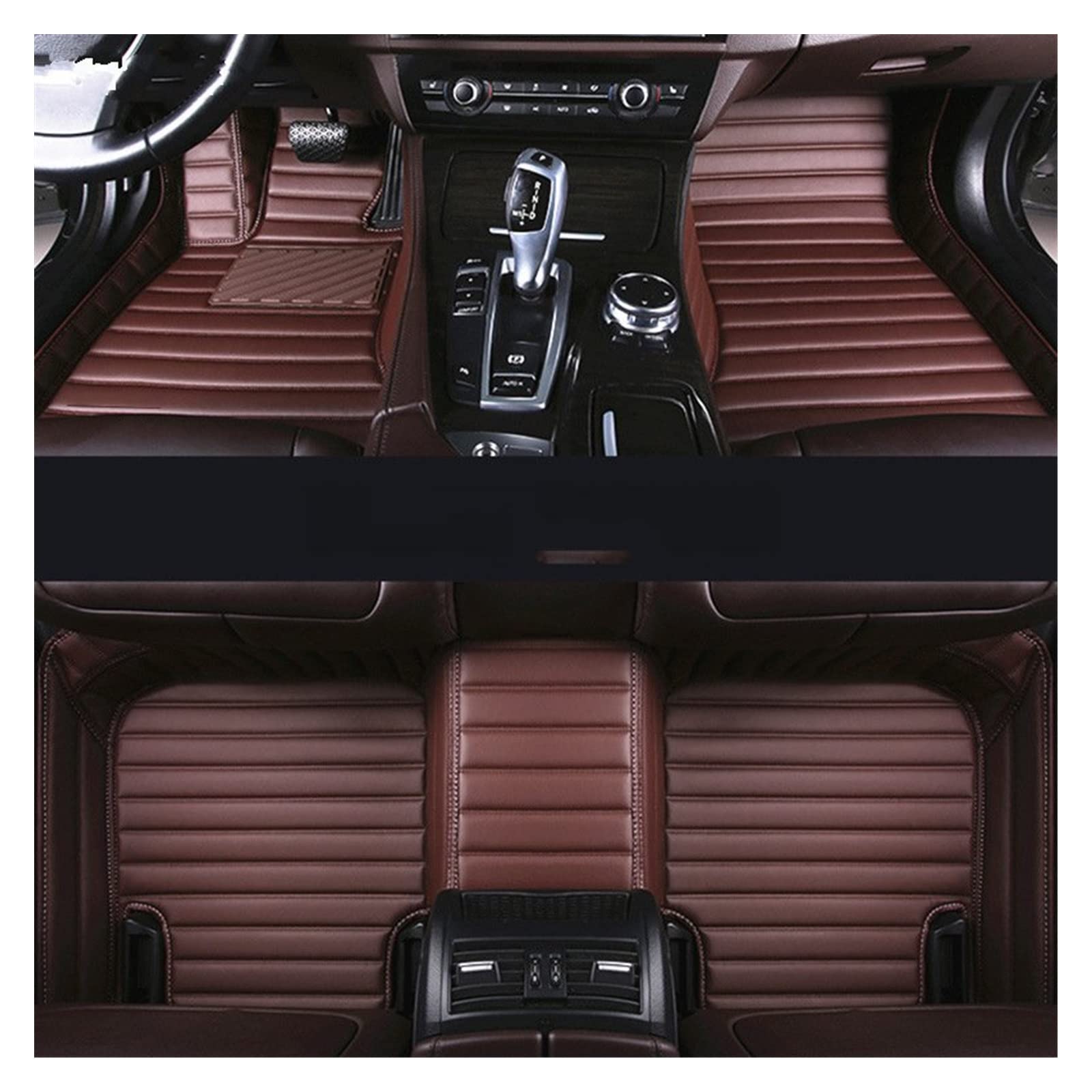 Auto Matten Auto-Fußmatten-Set Für Jaguar Für XE 2015–2019 Frauen Rosa Grils Niedlich Wasserdicht Zubehör Auto-Innenteppiche Auto Fussmatten(Kaffee) von SWHSWQ