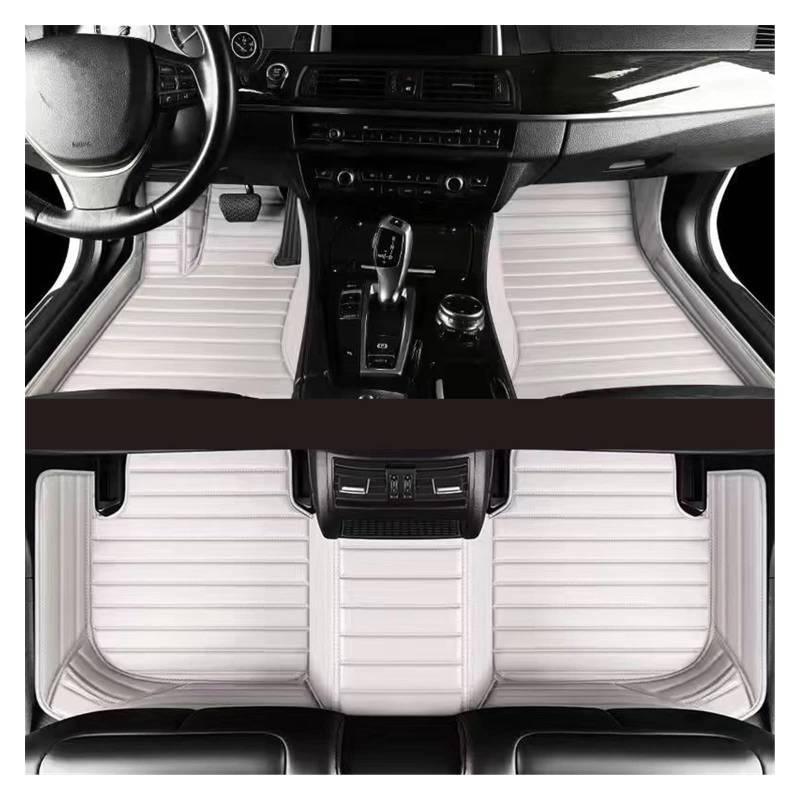 Auto Matten Auto-Fußmatten-Set Für VW Für Golf 7 2014–2020, Wasserdichtes Zubehör, Auto-Innenteppiche Auto Fussmatten(WEISS) von SWHSWQ