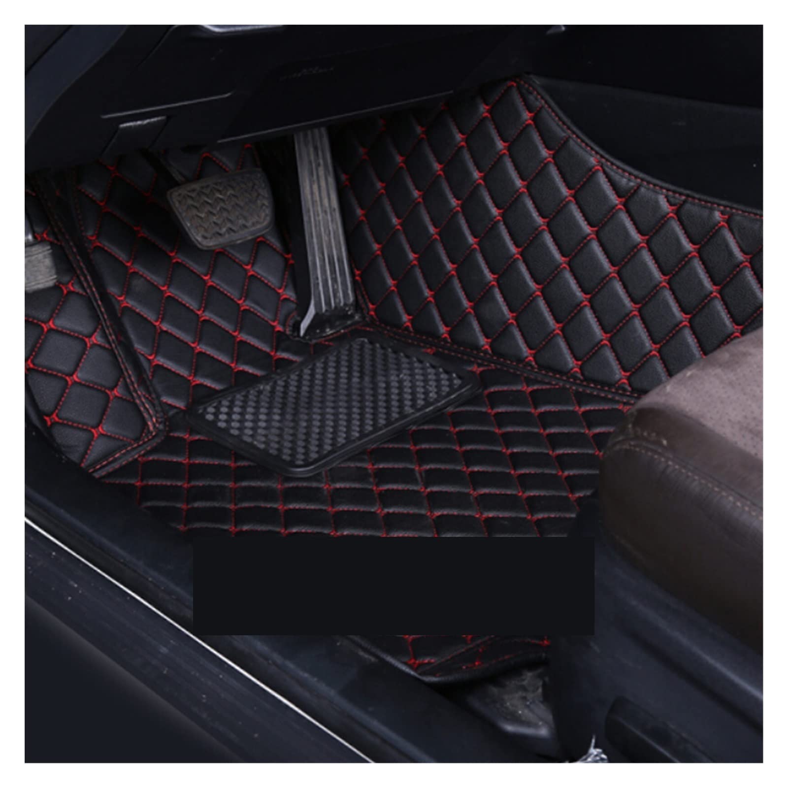 Auto Matten Für Hyundai Für Sonata LF 2015-2018 Auto Fußmatten Innen Leder Teppiche Auto Zubehör Styling Custom Teppiche Schützen Auto Fussmatten(Front 1pcs bk red) von SWHSWQ