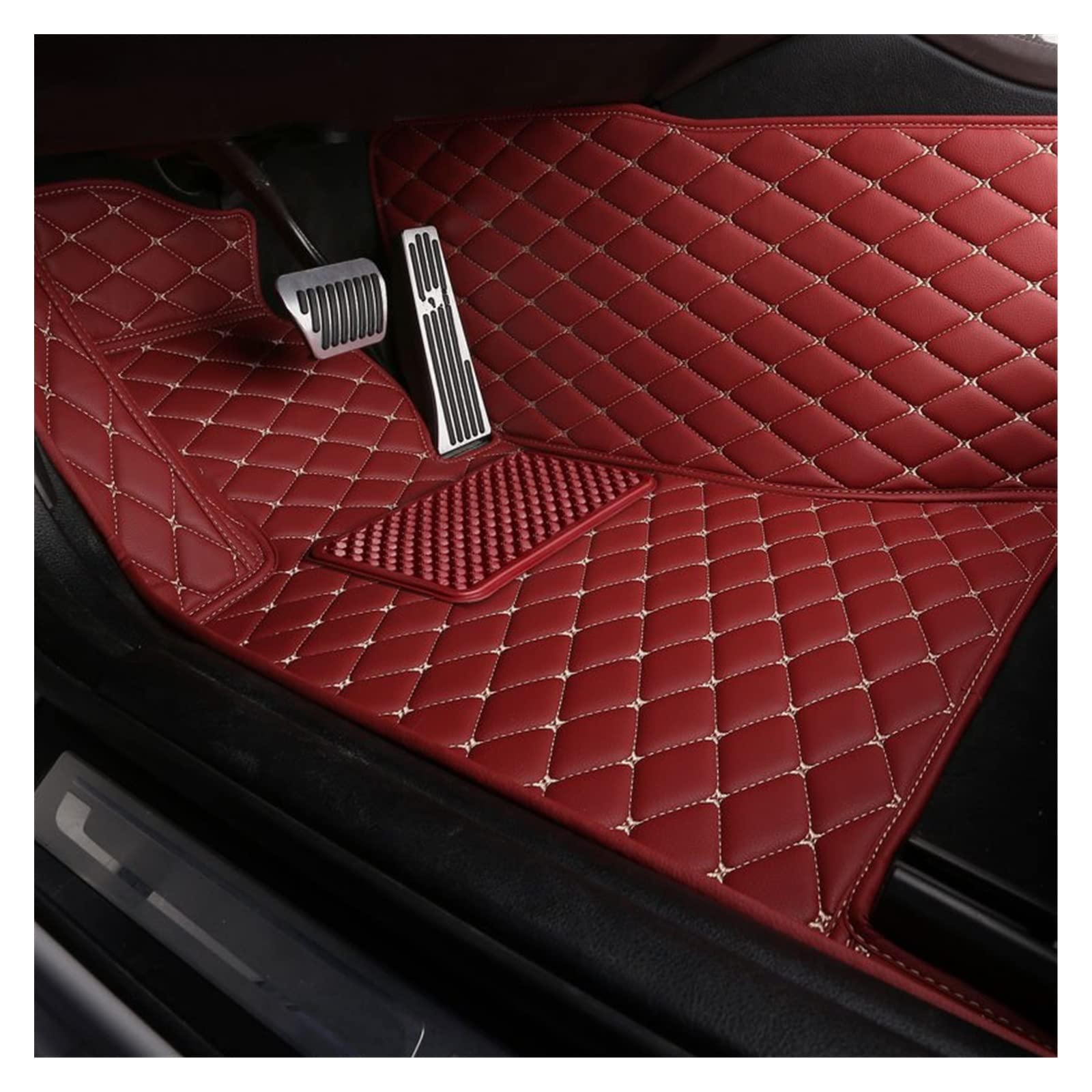 Auto Matten Luxusleder 3D-Innenraumteile Automatten Mit Taschen Bodenteppich Teppiche Für Dodge for Ram 1500 2013-2015 Zubehör Auto Fussmatten(1 Seat1) von SWHSWQ