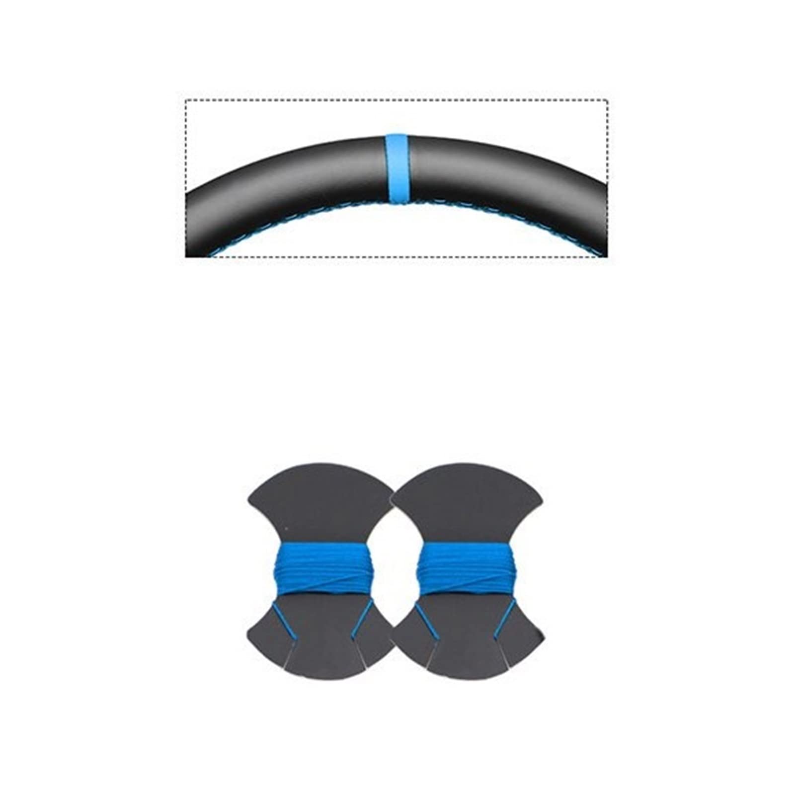 Lenkrad Abdeckung Handgenähte Schwarze Wildleder-Carbon-Faser-Auto-Lenkradabdeckung Für Hyundai Für I30 N 2018 2019 2020 Für Veloster N 2019 2020 2021 Lenkradabdeckung(Light Blue Marker) von SWHSWQ