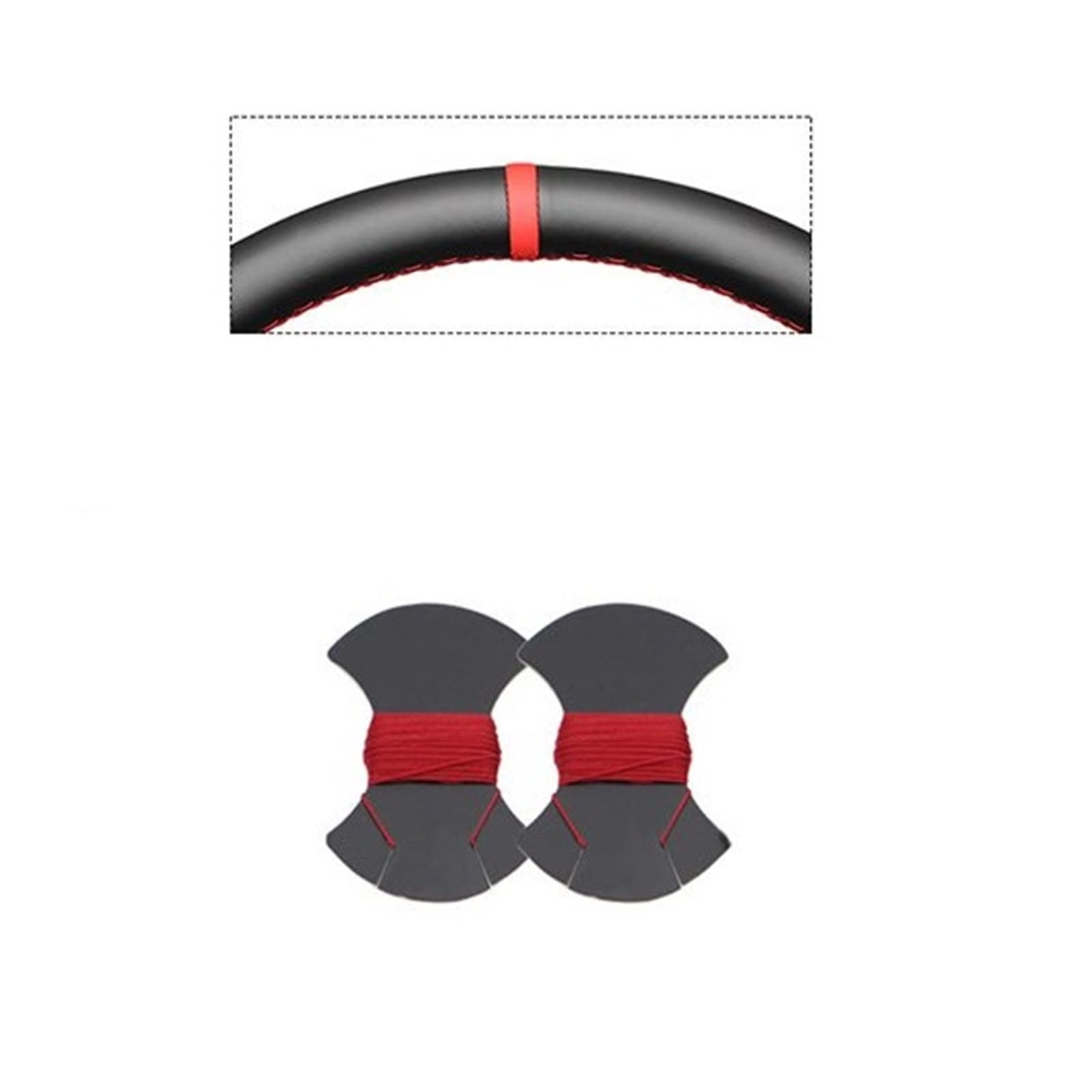Lenkrad Abdeckung Handgenähte Schwarze Wildleder-Carbon-Faser-Auto-Lenkradabdeckung Für Hyundai Für I30 N 2018 2019 2020 Für Veloster N 2019 2020 2021 Lenkradabdeckung(Red Marker) von SWHSWQ