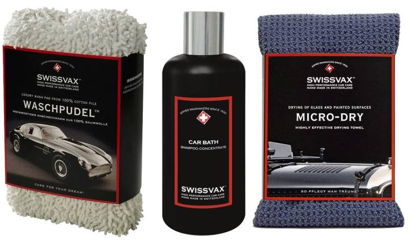 Swizöl/Swissvax Car Wash Kit Profi-Set mit Waschpudel, Car Bath, Micro Dry von SWISSVAX