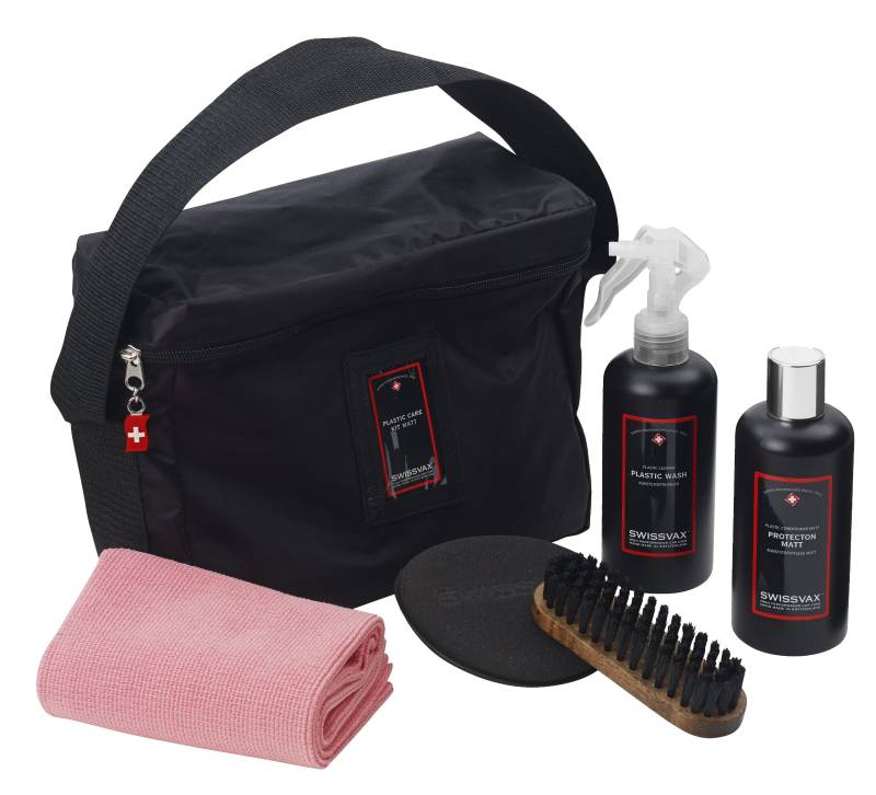 Swizöl/Swissvax Plastic Care Kit Matt/Protecton Matt - Plastic Wash - Bürste von SWISSVAX