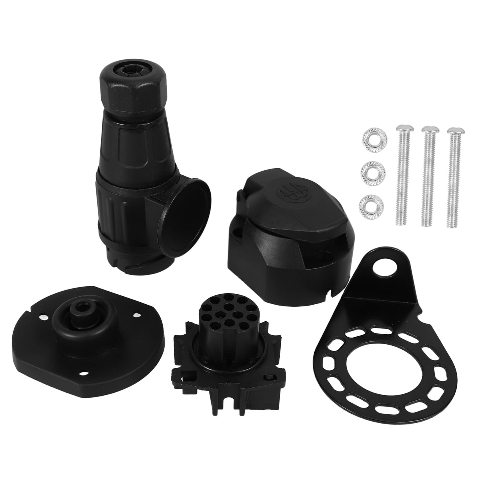 SWOOMEY 1 Satz Abschlepp Steckdose Stecker Für Anhänger Anhängerstecker Flacher Anhänger Zubehör Für Die Anhängermontage Wohnmobil-anhänger- Schwerlastanhänger Black Kieselgel von SWOOMEY