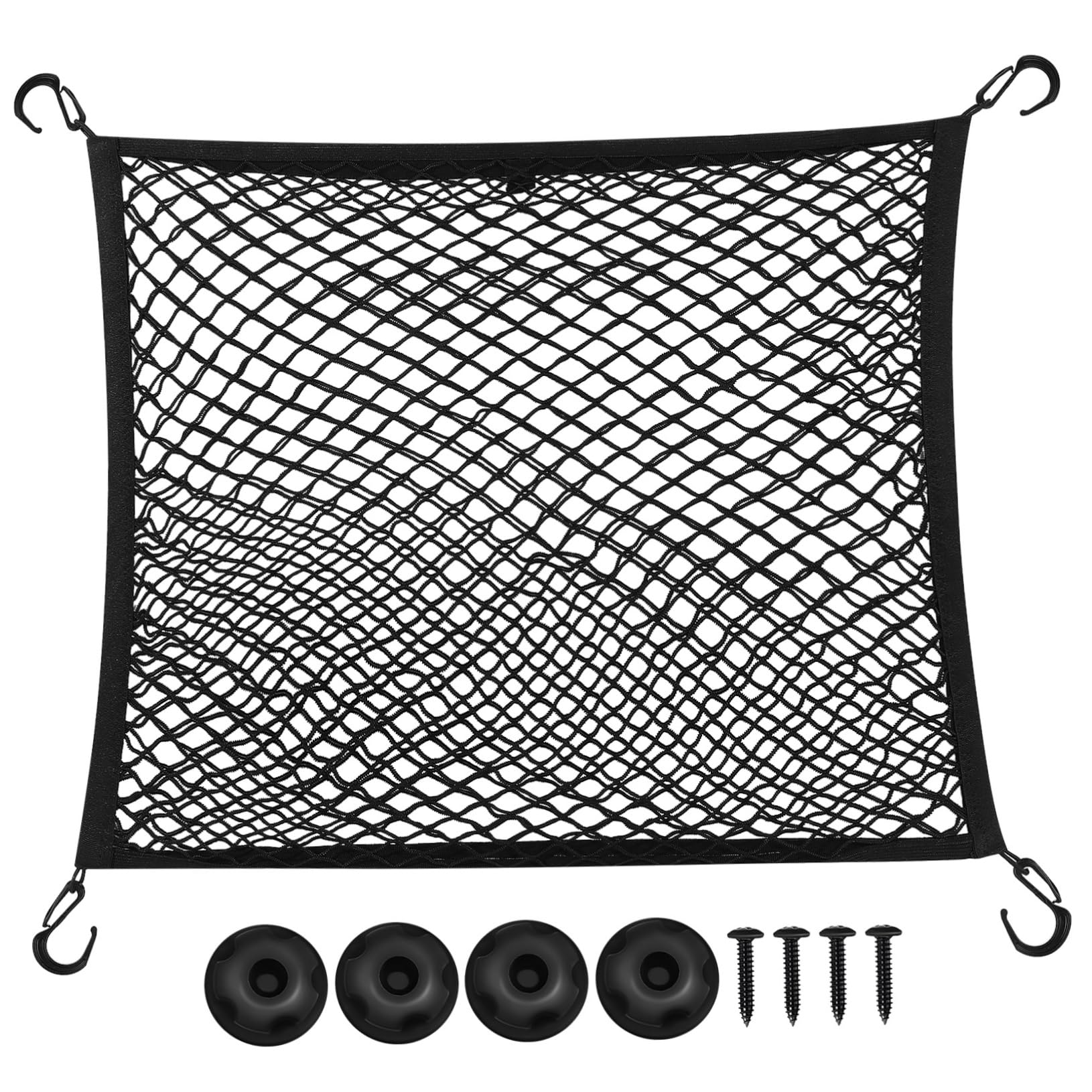 SWOOMEY 1 Satz Kofferraumnetztasche Auto Gepäcknetz Auto Aufbewahrungsnetz Mesh-frachtnetz Kofferraum-Organizer Fürs Auto Aufbewahrungstasche Aus Netzstoff Autozubehör Polyester Black von SWOOMEY