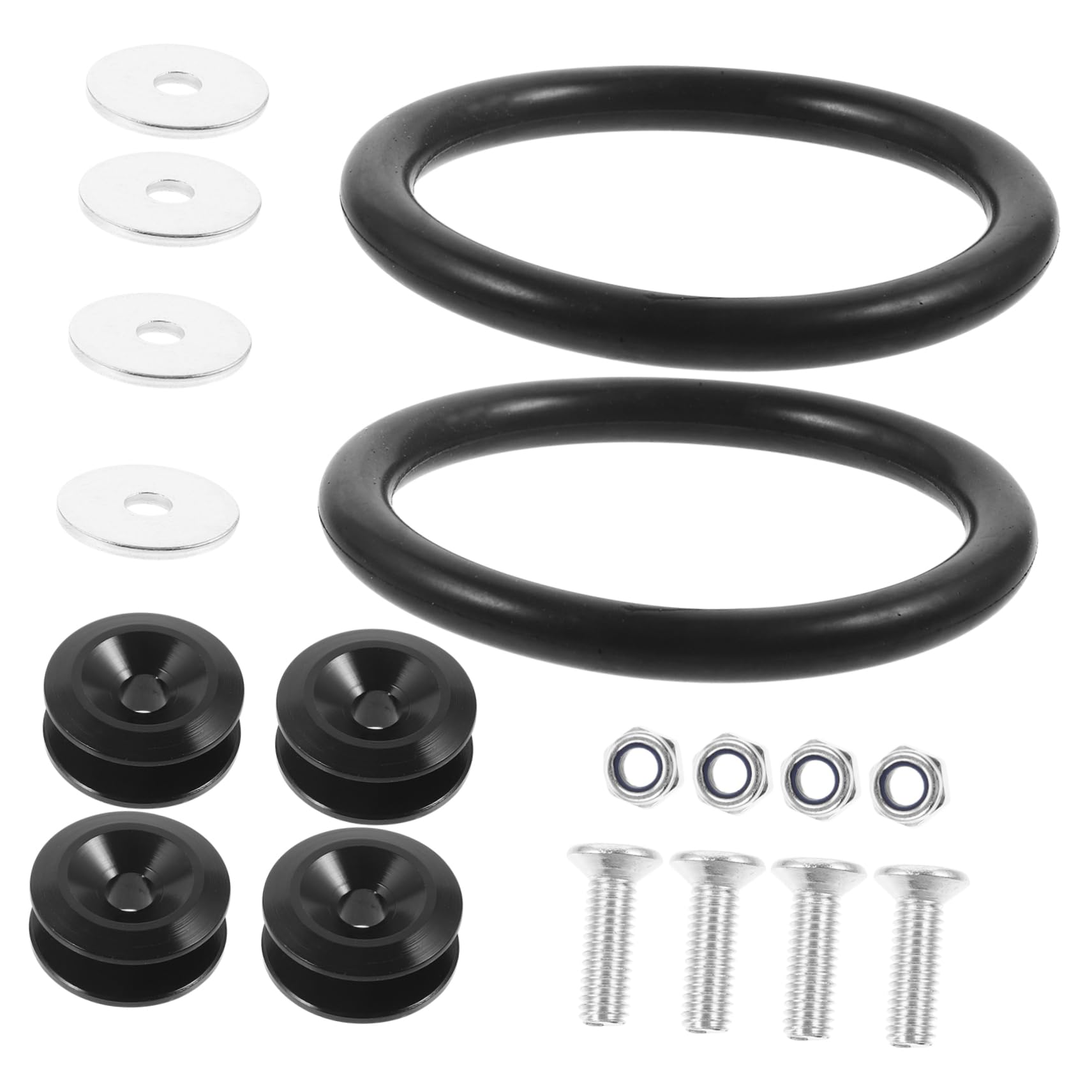 SWOOMEY 1 Satz Stoßstangenschnalle Abschleppen Tür Motor drücken autocollant Knopf Stoßstangenhalter-Clips Auto-Stoßstangen-Clips Zubehör für Stoßstangen Schnellverschluss-Kit Metall Black von SWOOMEY