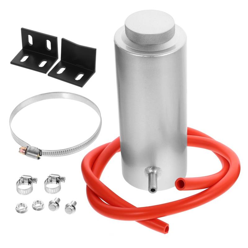 SWOOMEY 1 Set Auto Modifikationszubehör Autozubehör Wasserspeicher Zubehör Für Kühler Kühlmittel Überlauftank Auto Kühlmittel Reservoir Tank Kühlmitteltank Kit Silberfarbener von SWOOMEY