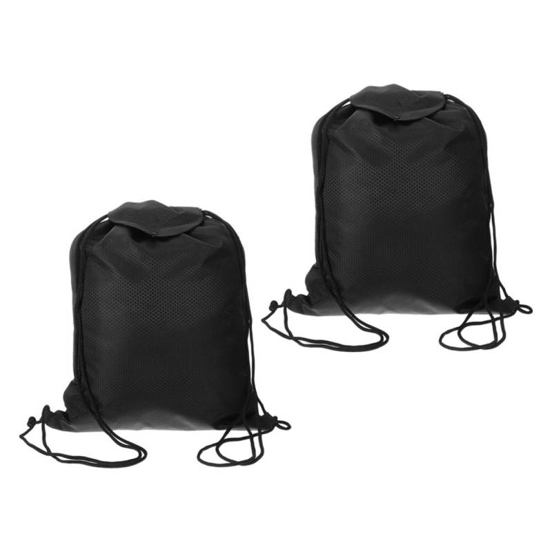 SWOOMEY 2 Stück Schwarzer Wasserdichter Kordelzug-Helm-Rucksack, Kordelzug-Rucksack, Wasserabweisende String-Tasche, Sport-sackpack, Turnbeutel Mit Verschluss von SWOOMEY