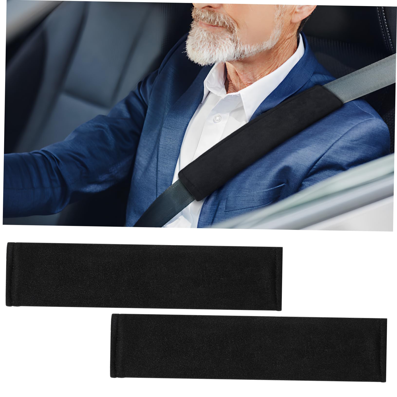 SWOOMEY 2St Auto-Schulterabdeckung Ratsche Gurtüberzüge für Neugeborene Träger Riemen Gurtabdeckungen Autoschultergurt Autoschulterpolster Montage Kissen Autozubehör Pads Polyester Black von SWOOMEY