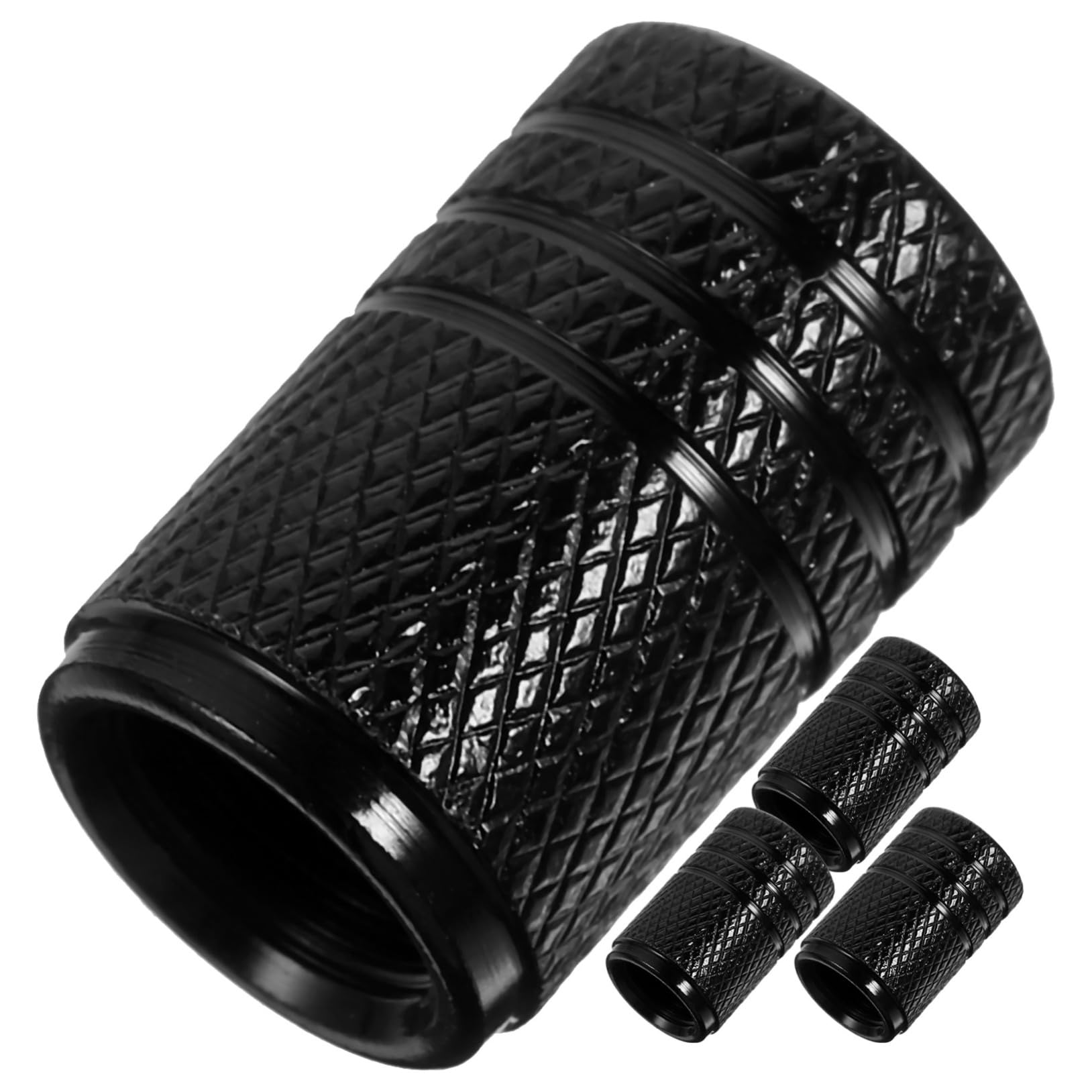 SWOOMEY 4 Stück Auto-Ventilkappe Auto- -Leuchten Auto Lichter innen Pumpe Luft car tire Valve caps autozubehör Kappen für Autoreifen Ventildeckeldichtung Aluminiumlegierung Black von SWOOMEY