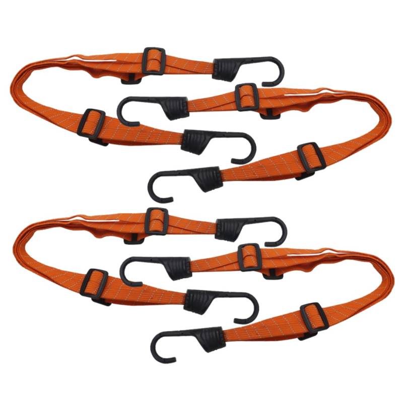 SWOOMEY 4 Stück Cargo-bindungsgürtel Outdoor-stretchschnüre Im Freien Gepäckgurtband Fahrrad-bungee-seil Klettergurt Mit Haken Kabel Ratschengurte Drahtspanner Maschine Orange Emulsion von SWOOMEY