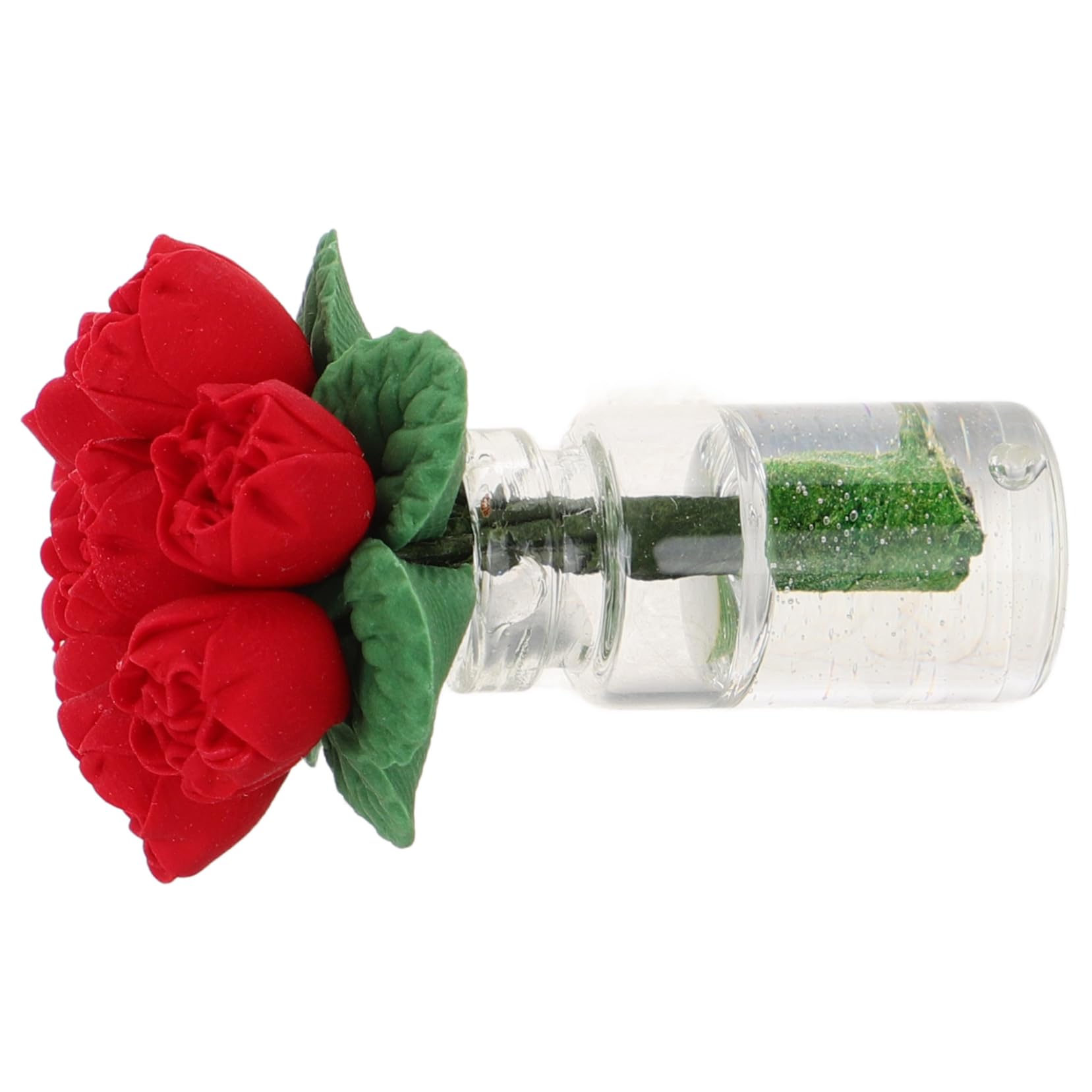 SWOOMEY Autoschmuck künstliche Blumen Wackelköpfe für das Armaturenbrett des Autos Girlande Auto Dashboard Dekoration Auto Innenraum Deko Mini-Blumen-Wohndekoration Blumenornament Harz rot von SWOOMEY