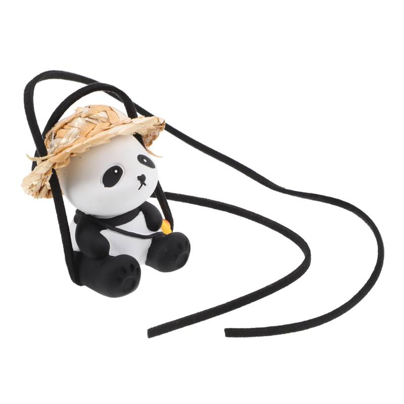 SWOOMEY Dekorativer Panda-Anhänger Taschentuchhalter fürs Auto Ornamente Autozubehör Auto-Armaturenbrett-Ornament Sitz Auto hängender Anhänger Zubehör zum Aufhängen von Autos Harz Black von SWOOMEY