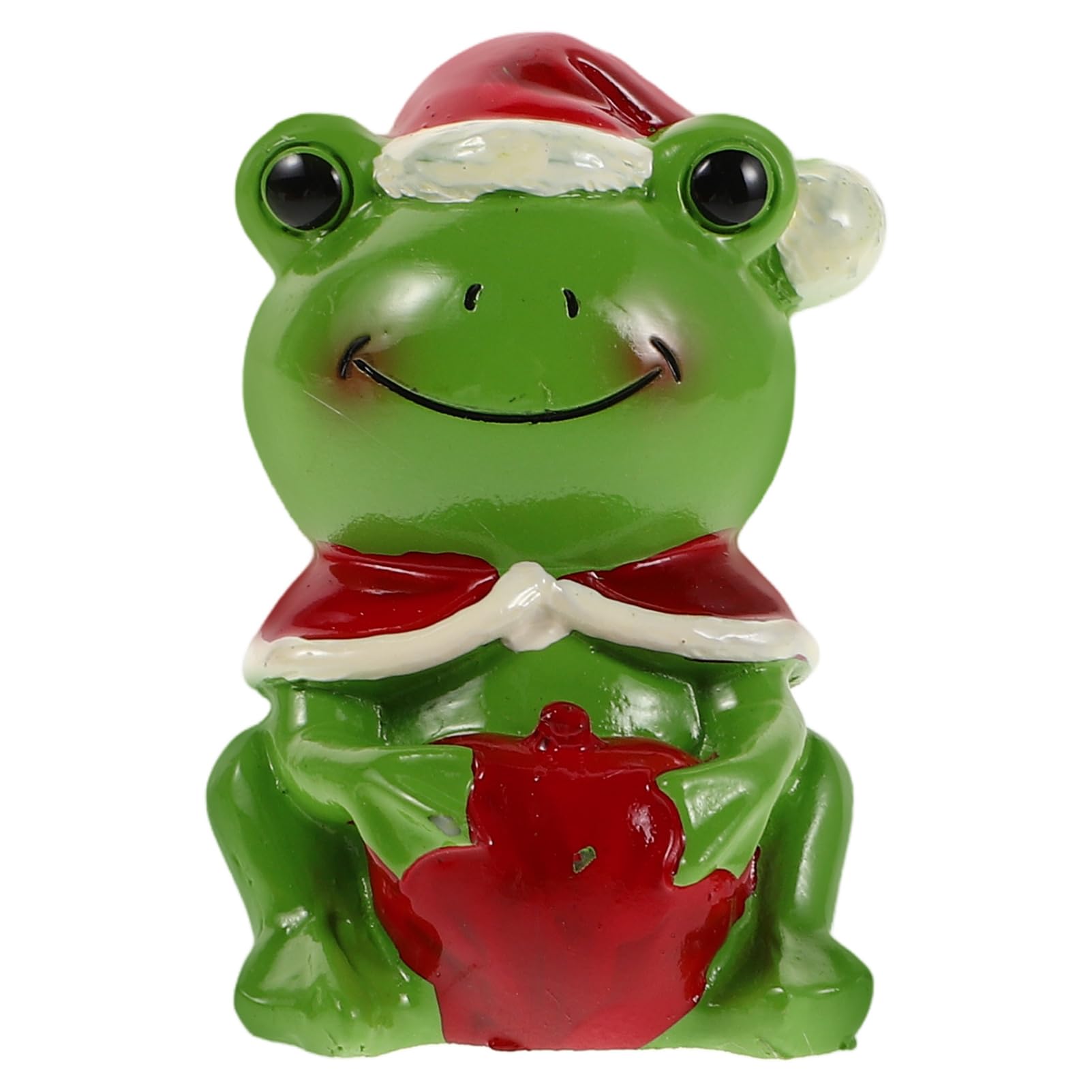 SWOOMEY Miniatur-Frosch-Figur, Grüner Frosch-Figuren, Weihnachts-Frosch-Statue, Aquarium-Dekoration Für Miniatur-feengarten Und Terrarium-Statue von SWOOMEY